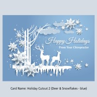 Cutout Collection - "2  - Deer & Snowflakes - Blue"