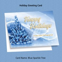 Greeting Card - "Blue Sparkle Tree"