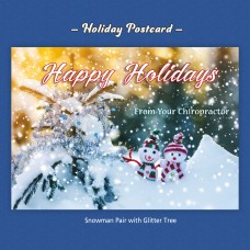 Postcard - "Snowman Pair with Glitter Tree"